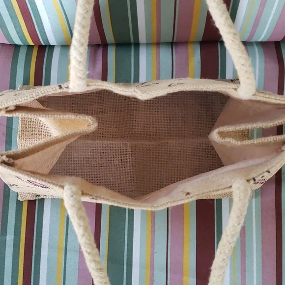 *EUC* Burlap Bunny Tote Bag - Picture 3 of 9